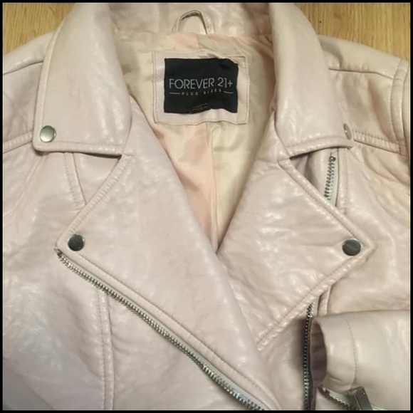 Soft pink “leather” biker jacket - Picture 2 of 4